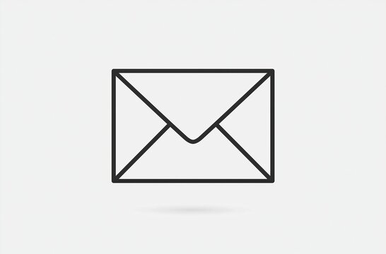 Simple black envelope icon on light background