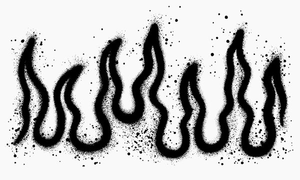 Spray Painted Graffiti Fire flame Sprayed isolated with a white background. Vector illustration.