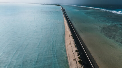 The main highway from Betio to the northern Tarawa atolls. © gshakwon