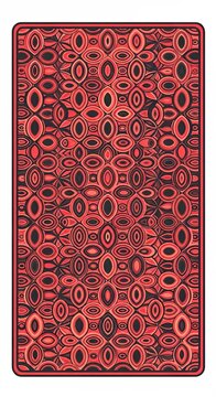 Abstract rectangular card design with colorful repeating geometric oval patterns