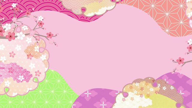 Japanese floral pattern frame 4K