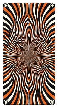 Abstract colorful zebra pattern design with wavy lines and optical illusion effect