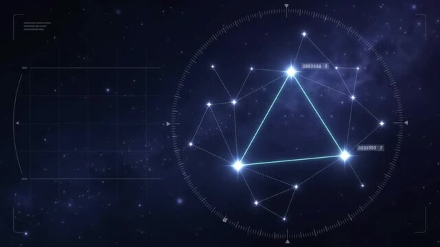 Futuristic Sci-Fi HUD Constellation and Star Map Interface