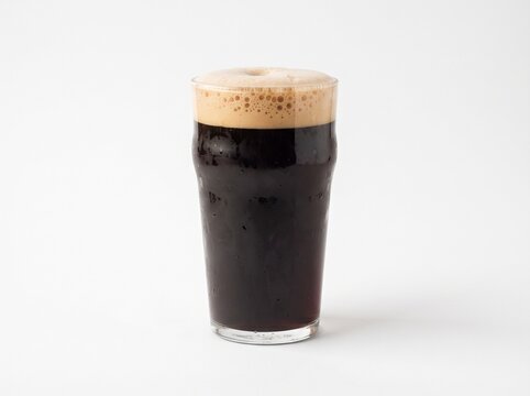 Fresh Pint of Dark Stout Beer with Thick Creamy Foam