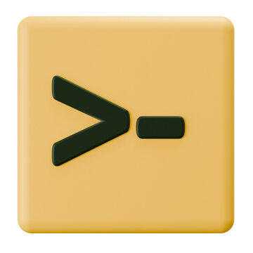 3D Command Prompt Terminal Icon in Yellow and Black