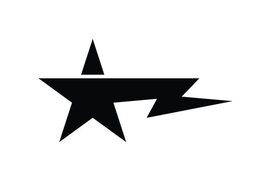 Falling star with a lightning bolt silhouette graphic logo.
