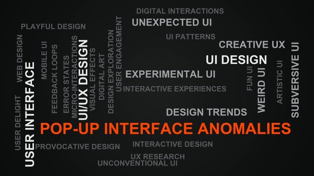 Pop-Up Interface Anomalies Word Cloud