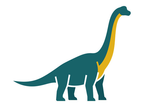 Modern Stylized Brachiosaurus Dinosaur Logo Vector