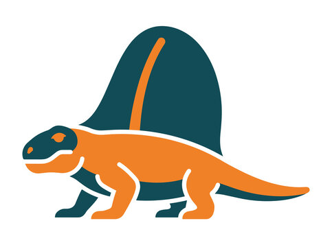Minimalist Dimetrodon dinosaur vector illustration design