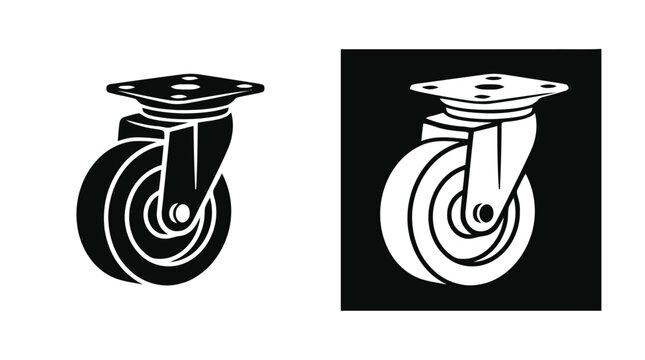 Vector illustration of set of caster wheel icons on a transparent background