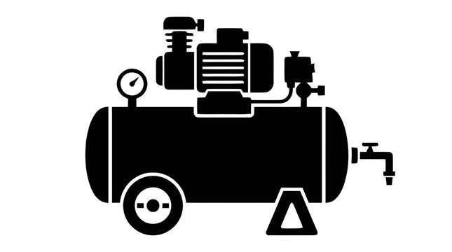 Vector illustration of air compressor icon on a transparent background