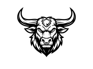 Fototapeta premium Stylized bull head mascot logo design powerful symbol
