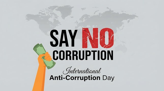 Conceptual illustration for international anti-corruption day showing a bribe being offered with business ethic