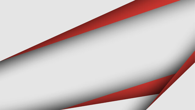 Modern abstract background with white and red layered diagonal geometric shapes three dimensional paper cut effect, corporate presentation template banner design concept