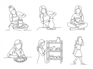 Obraz na płótnie Canvas Minimal Women’s Single Line Illustration