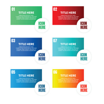 Colorful Numbered Rectangle Process Infographic