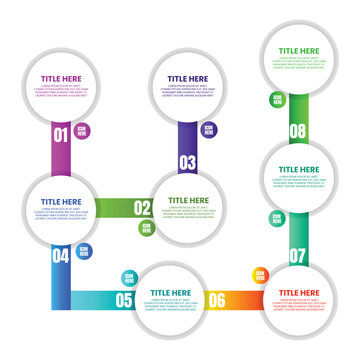 Vertical Numbered Circle Process Flow Infographic