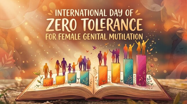 International zero tolerance female genital mutilation illustration