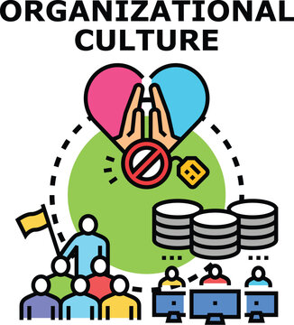 Organizational culture encompassing teamwork, leadership, and ethical values, illustrating a workplace environment focused on unity, compliance, and collective success