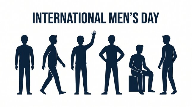 International men's day vector icons set