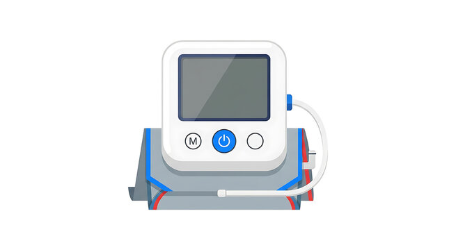 Digital Blood Pressure Monitor for Home Healthcare and Medical Device Illustration