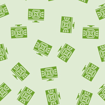 algorithm screen quantum computer vector glyph seamless pattern algorithm screen quantum computer sign illustration