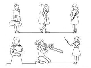 Obraz na płótnie Canvas Minimal Women’s Single Line Illustration