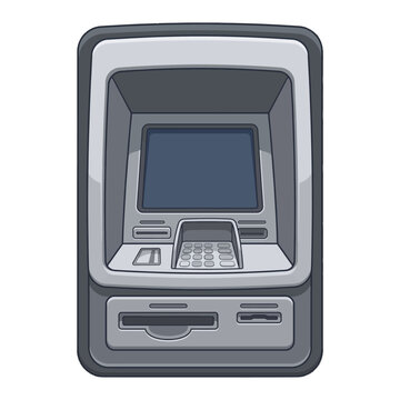 ATM machine isolated on white background