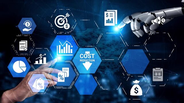 Cost reduction and cost saving through digital transformation, business cost optimization, operational cost reduction, financial savings, and resource efficiency strategy for business success. Funnel