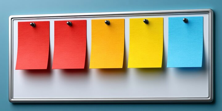 Kanban project board with task cards in modern office setting for enhanced productivity