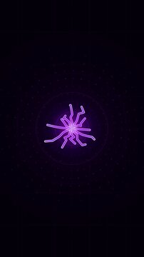 Abstract Neon Purple Spider Web Nebula Cosmic Energy Background Loop