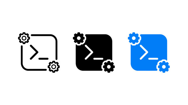 Set of Three Variations for Developer Command Line Interface Settings User Icons