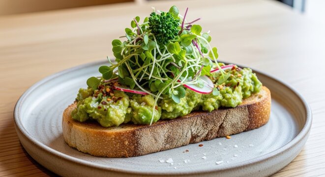 Avocado Toast with Fresh Greens.