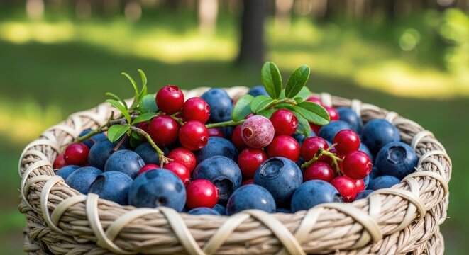 Basket of Fresh Berries - A Colorful Harvest.