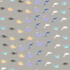 Cute Sea Animals Pattern © salmawati