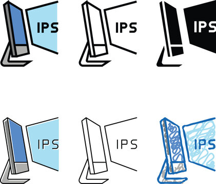forms ips computer display color icon vector. ips computer display sign. isolated symbol