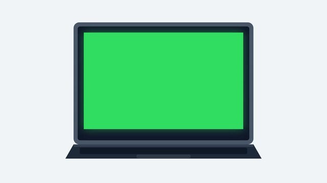 Generic laptop computer icons with green screen placeholders