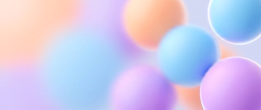 Abstract background with soft pastel spheres floating in light space
