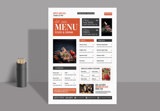 Clean Food Menu Template