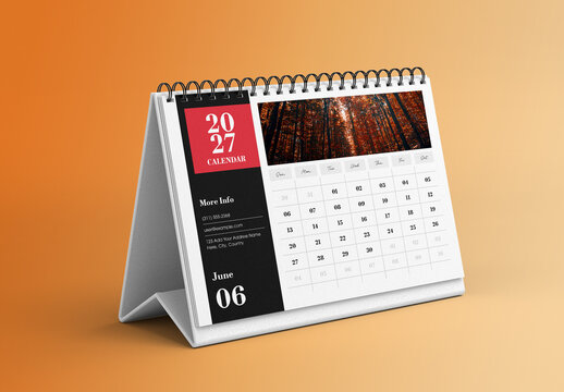 2027 Scenic Photography Desk Calendar Template
