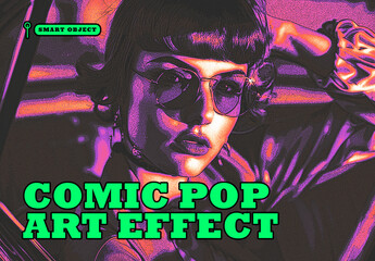 Comic Pop Art Photo Effect Template