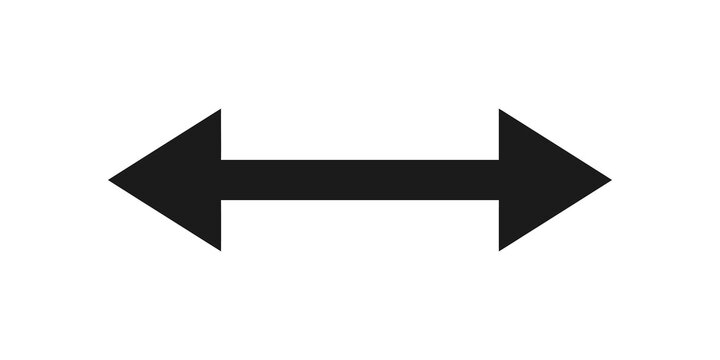 Black double headed arrow symbol for bidirectional movement or connection.