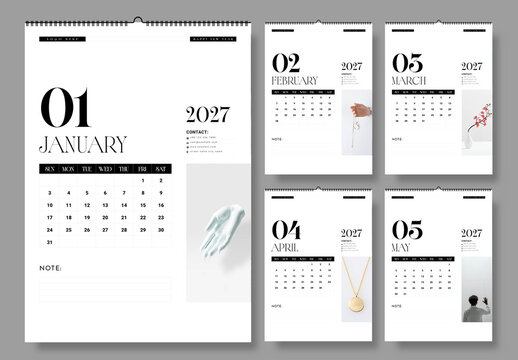 Minimal Calendar Template 2027