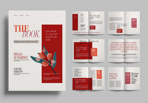 Minimal Book Magazine Editorial Layout Template