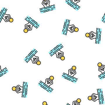 swimming exercise for elderly people vector seamless pattern swimming exercise for elderly people sign illustration