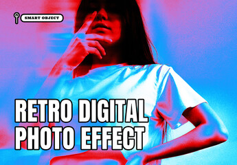 Retro Digital Photo Effect Template
