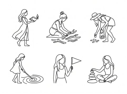 Elegant Women&rsquo;s Line Art Icon