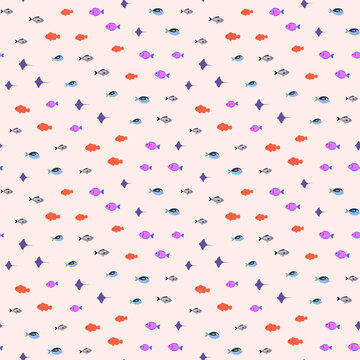 Stylized Fish and Stingray Pattern