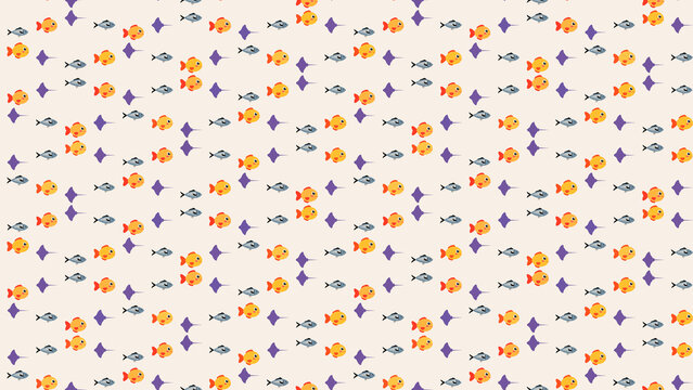 Stylized Fish and Stingray Pattern
