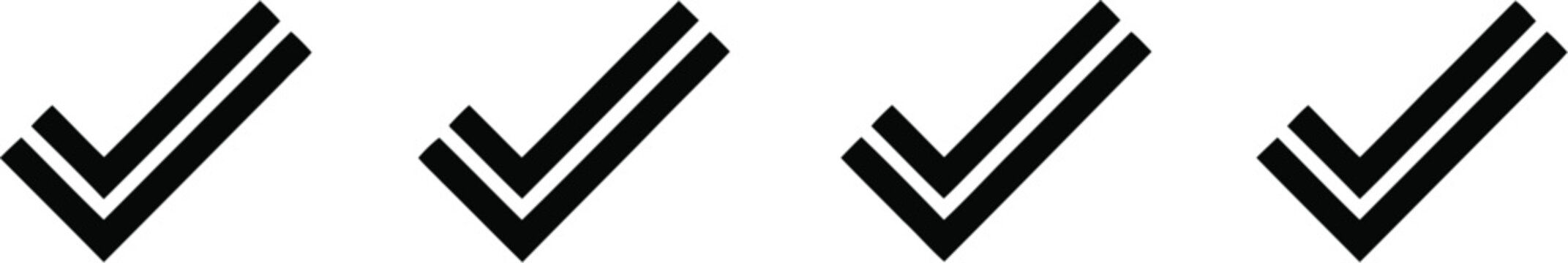 Double Check Icons for Message Seen Status, Read Confirmation, Chat Delivery, Communication, and Mobile Interface Design